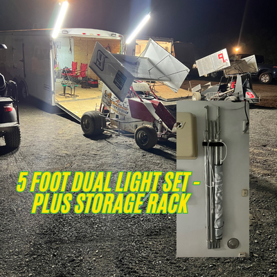 Pit Light and Storage Rack Bundle - 5 Foot Dual Set