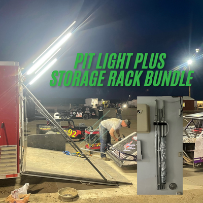 Pit Light and Storage Rack Bundle - 5 Foot Dual Set